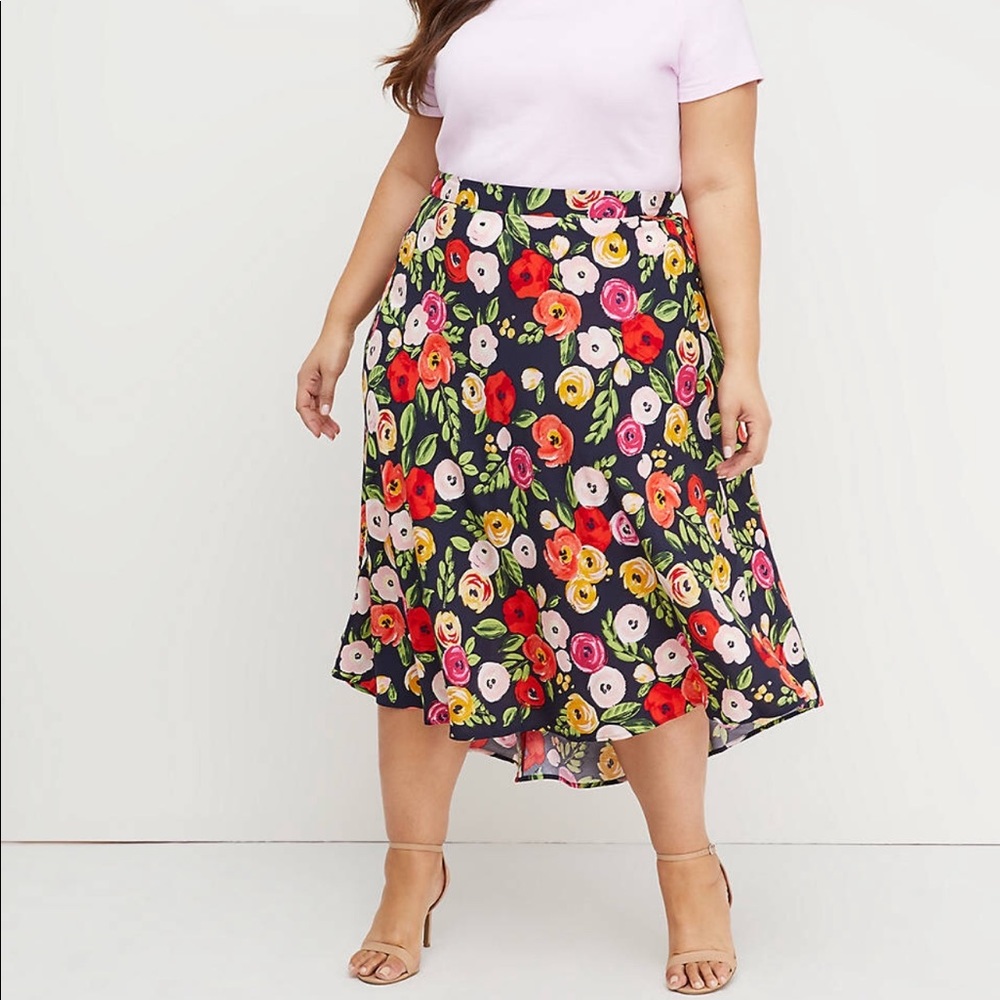 Lane Bryant Floral Midi Skirt